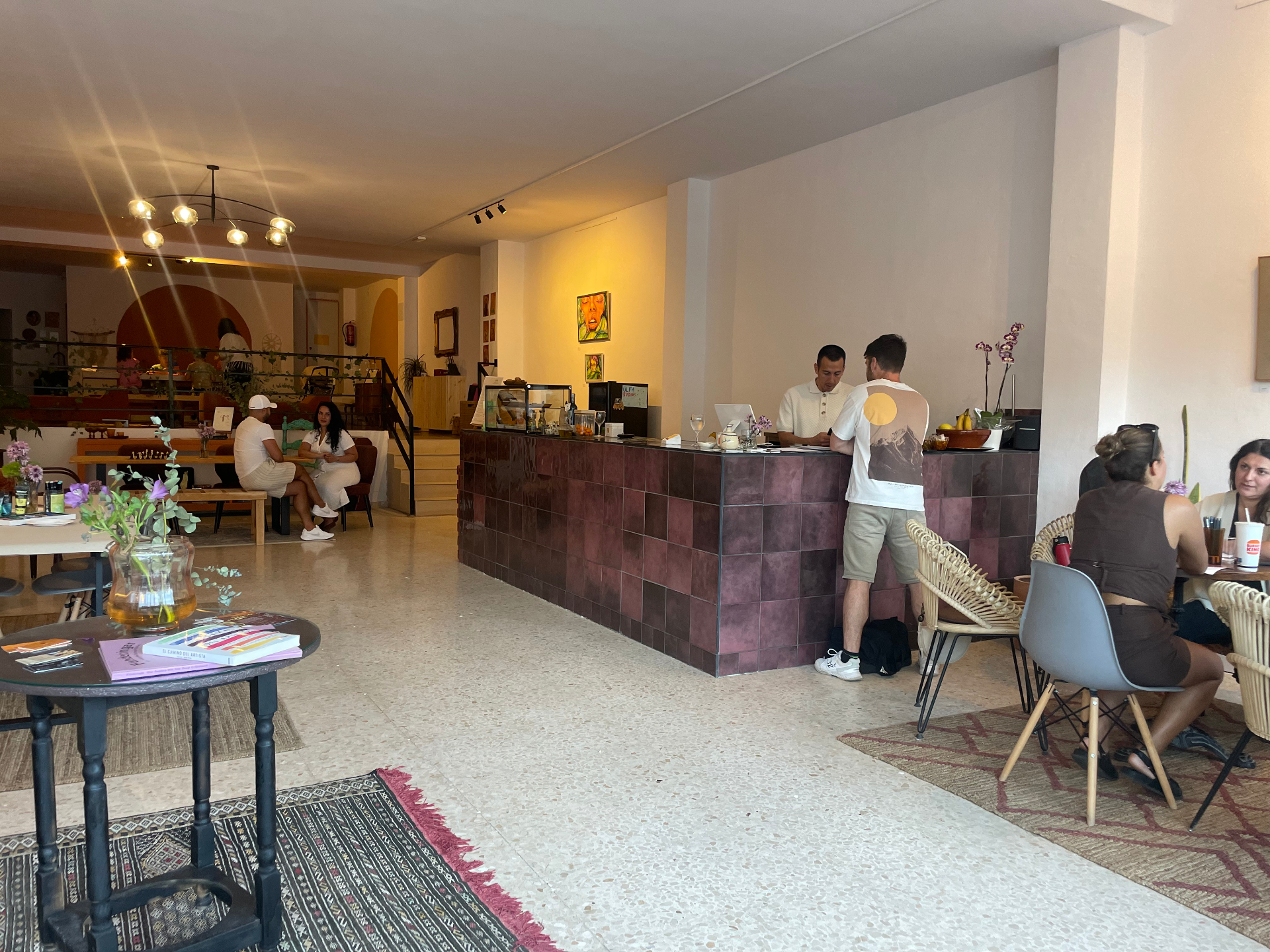 The ULFA Studios café and bar area in Fuengirola